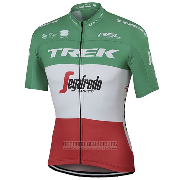 2017 Fahrradbekleidung Trek Segafredo Champion Italien Trikot Kurzarm und Tragerhose - zum Schließen ins Bild klicken